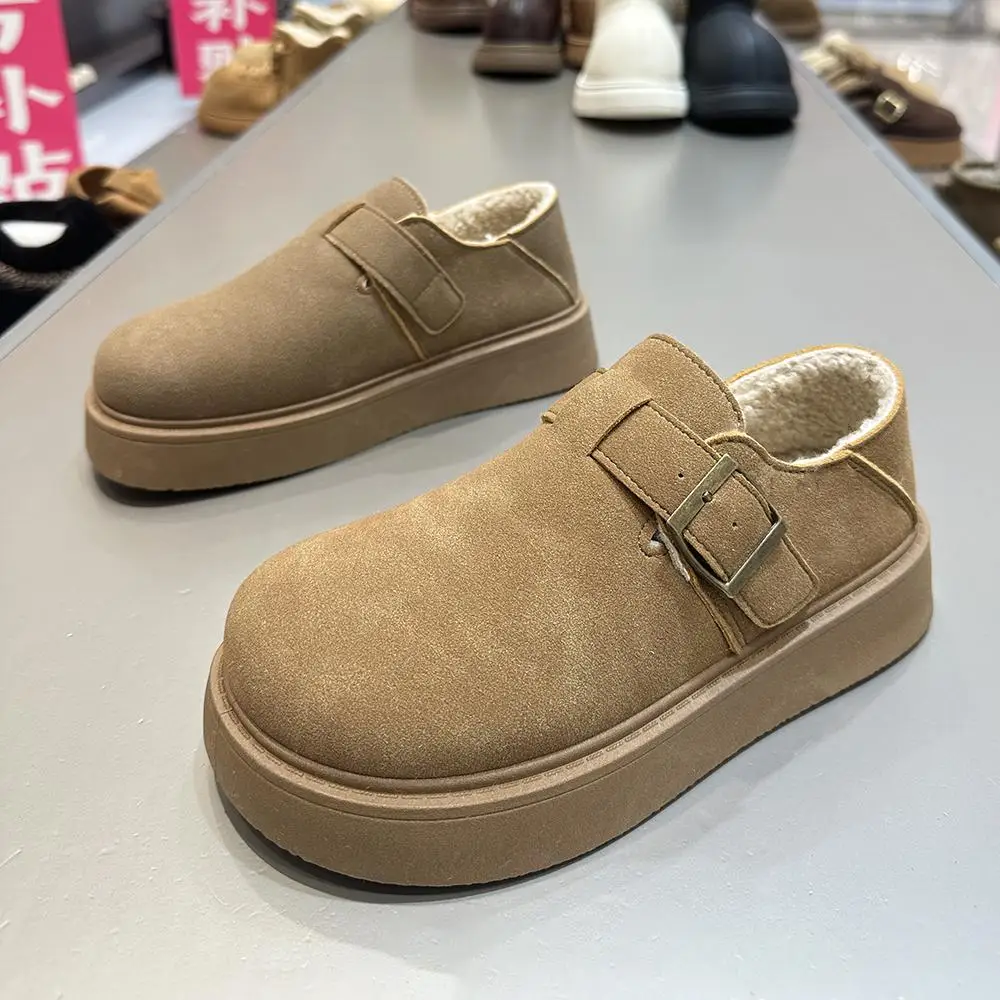 Женская обувь в стиле ретро сабо без шнуровки на платформе осень-зима слипоны