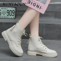 womens white platform boots 2022 thick heel warm fur winter ankle boots womens fashion lace up shoes