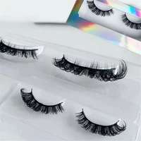 1pair lashes d curl russian volumes mink lashes 3d mink eyelashes strip lashes reusable fluffy false lashes russian extensions