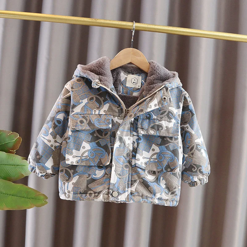 

Hooded Windbreaker Infant Baby Boy Fleece Jacket Kids Boys New Autumn Outerwear Winter Toddler Boy Jacket Children Clothing Boys