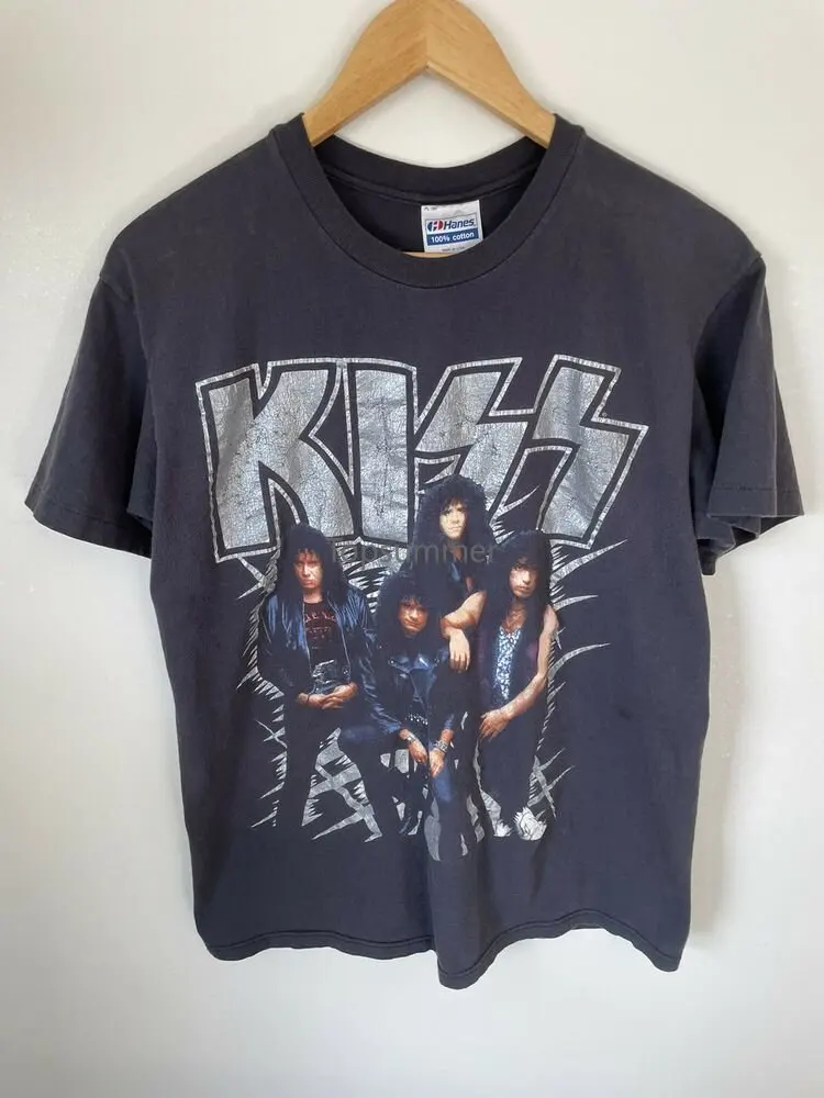 

Vintage 90S Kiss Hot In The Shade Concert Tour Rock Band T Shirt Black 2Sided L