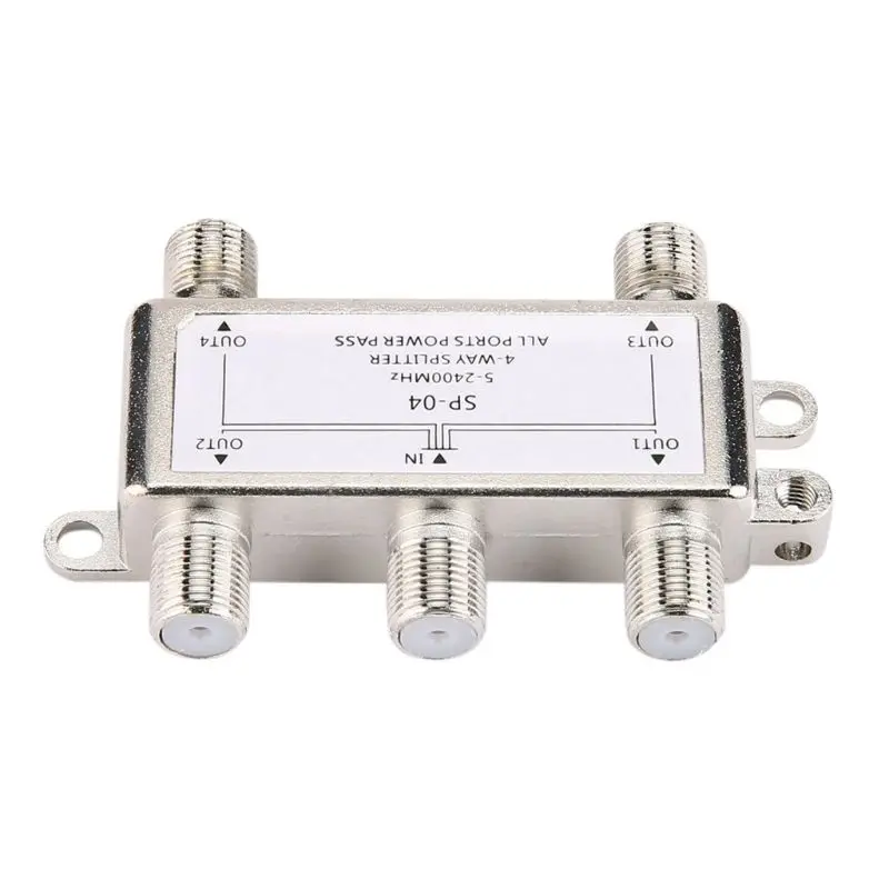 

5-2400MHz 4 Way for HD Digital Coax Cable Splitter 4 Channel Satellite/Antenna T Dropship