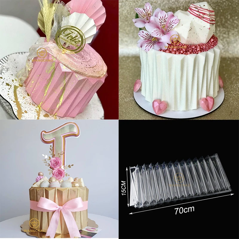 3D Origami Cake Wrap Mold Plastic Design Cake Border Cake Stencil Bakeware chocolate Bakery Accessories