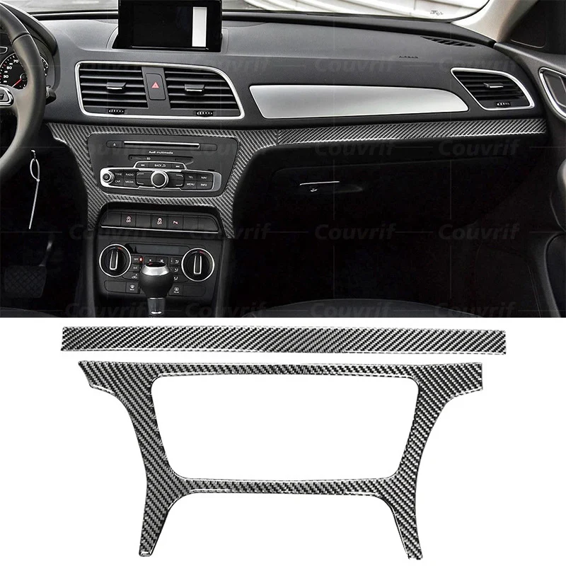 

Carbon Fiber Cover For Audi Q3 8U 13-18 Central Control CD Volume Menu Panel Co-pilot instrument Decorative Sticker Accessories