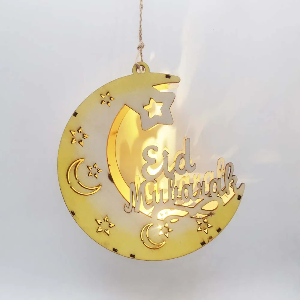 

EID Mubarak Wooden Lamp Pendant Ramadan Decoration For Home Islamic Muslim Party Decoration EID Gifts Abaya AL Adha Kareem