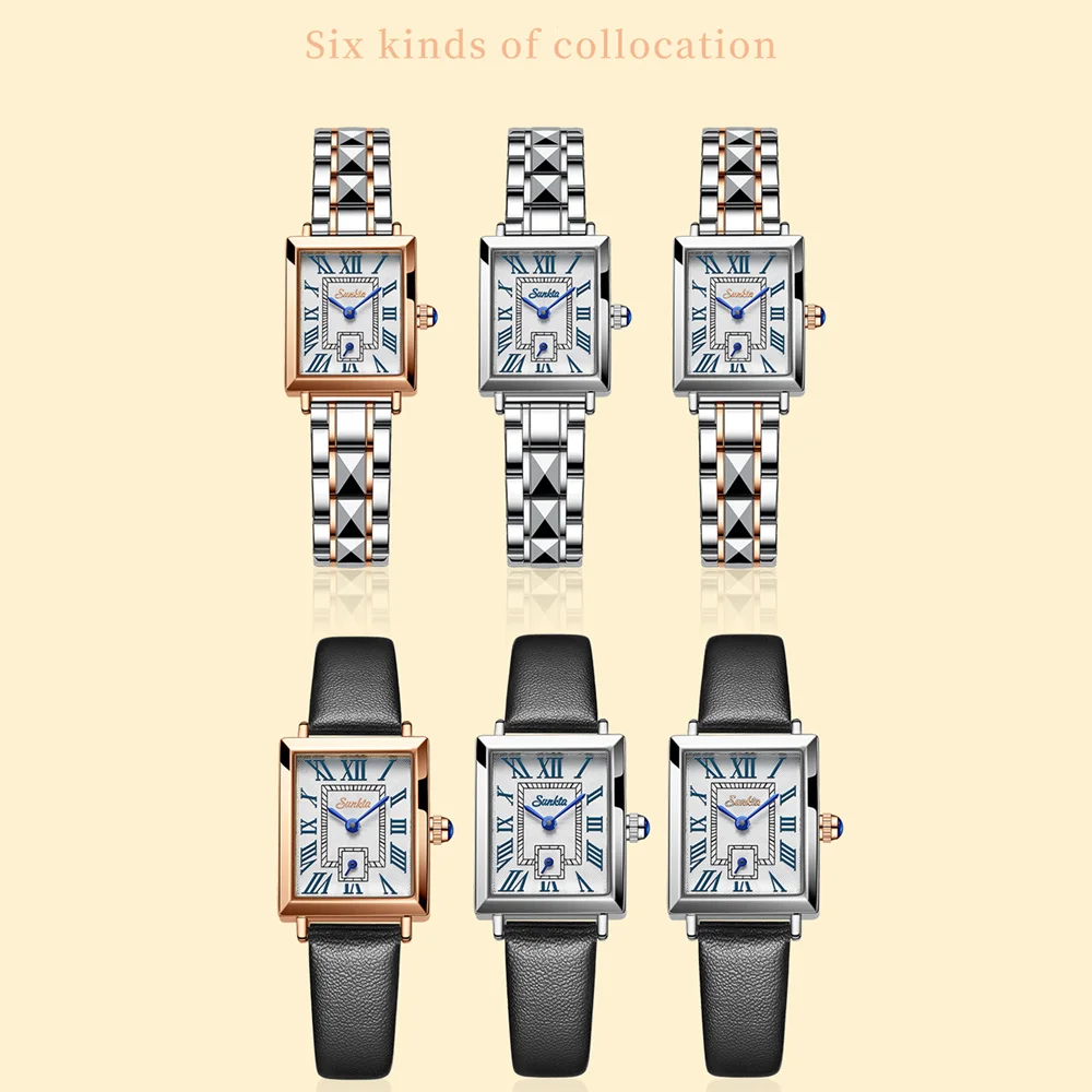 LIGE Sunkta Watch for Women Fashion Retro Ladies WristWatch Waterproof Roman Numeral Clock Quartz Watches Montre Femme New enlarge