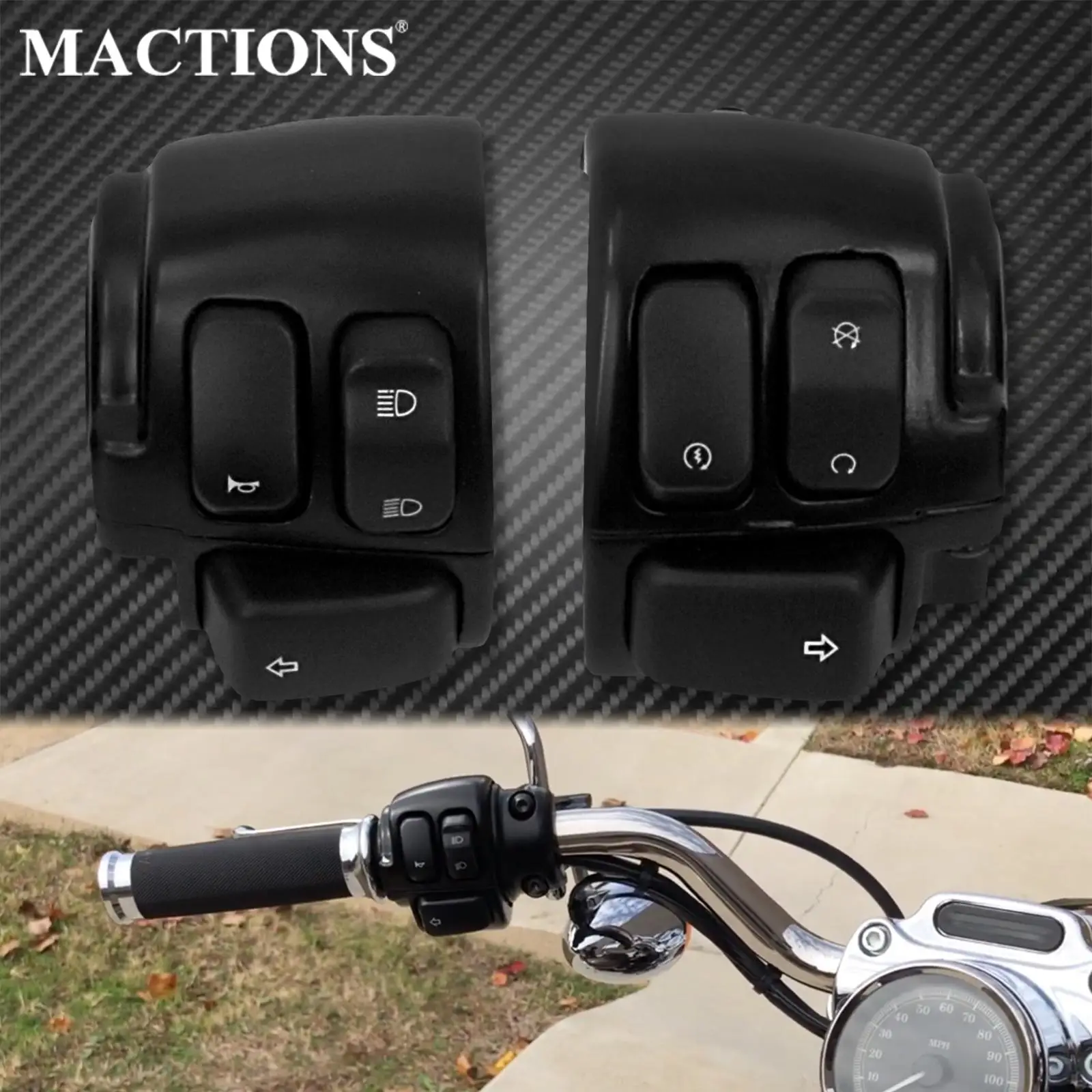 Мотоцикл черный 1 &quotРуль управления поворотным сигналом переключатель для Harley