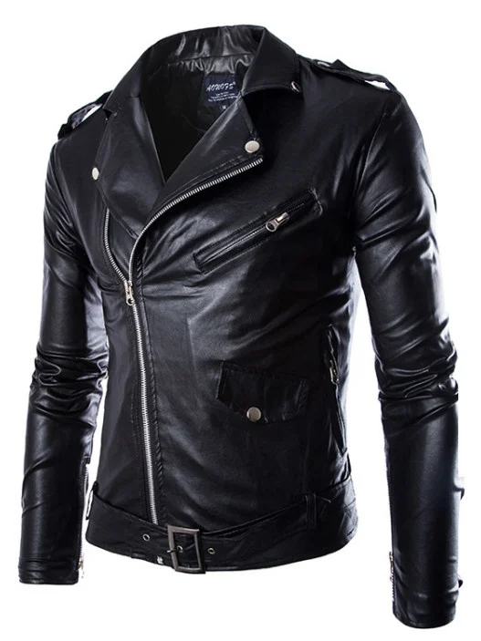 

Весенняя кожаная куртка для мужчин, новая мотоциклетная кожаная куртка в британском стиле с косой молнией, мужские кожаные куртки и пальто