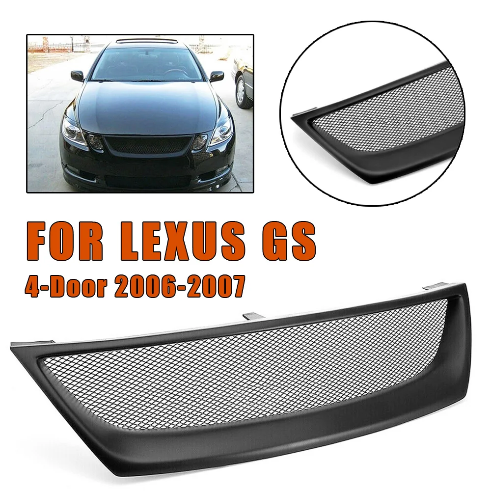 

Car Grill Front Grille For Lexus GS GS300 GS350 GS430 2006-2007 4-Door Matte Black Honeycomb Style Body Upper Bumper Hood Mesh