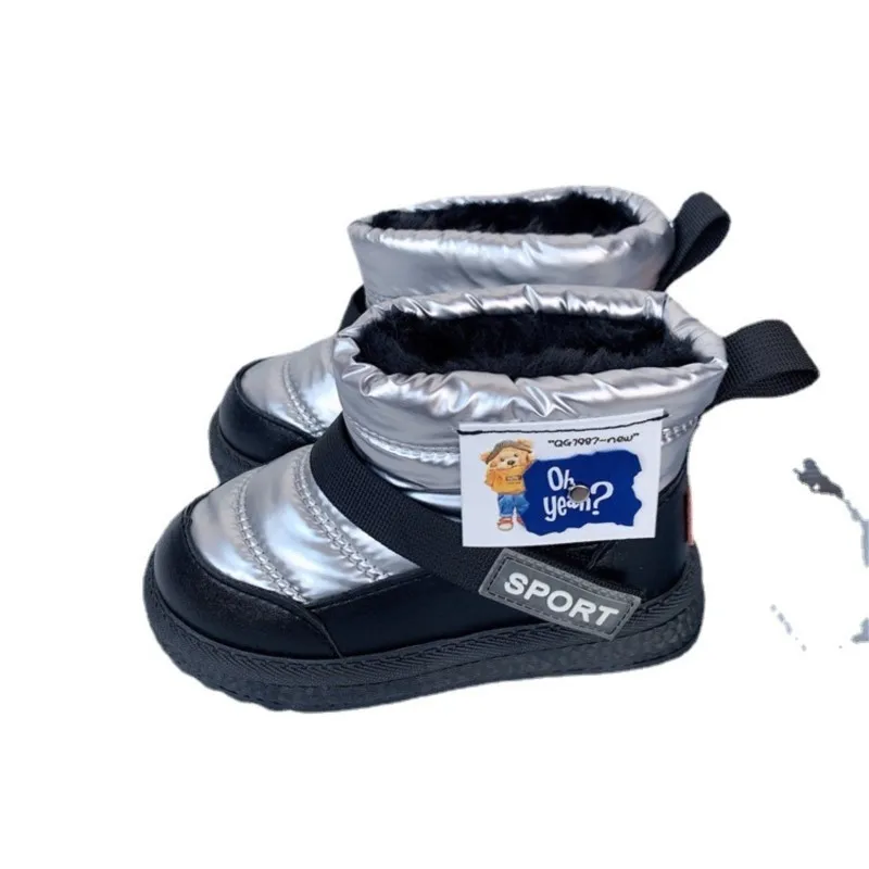 

Детские зимние водонепроницаемые ботинки CUZULLAA для мальчиков, блестящие зимние ботинки с мехом для девочек, теплые плюшевые ботинки, Детска...