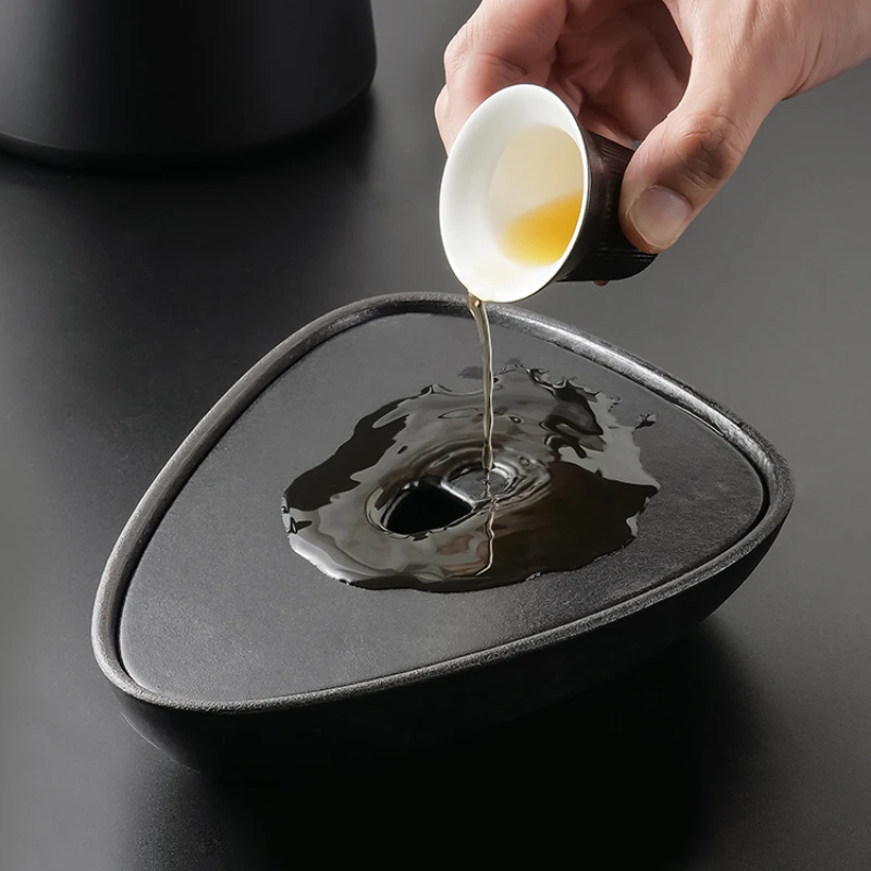 

Chinese Black Tea Tray Decorative Modern Water Storage Small Kitchen Tea Table Tray Service Bandejas Tea Ceremony Tray OB50CP