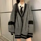 Костюм в японском колледжском стиле для девочек, Молодежный вязаный кардиган, свитер, плиссированная юбка, винтажная осенняя одежда для женщин, рубашка для студента