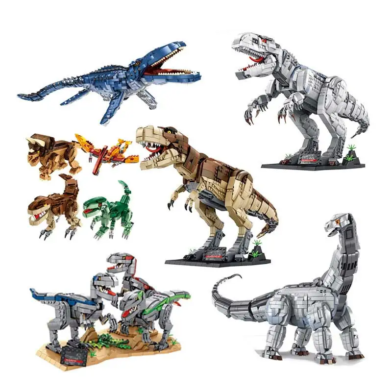 

Jurassic T- Rex Park Indominus Rex Dinosaurs World Building Blocks Dragon Model Bricks Kids Toy Birthday Gifts For Boys