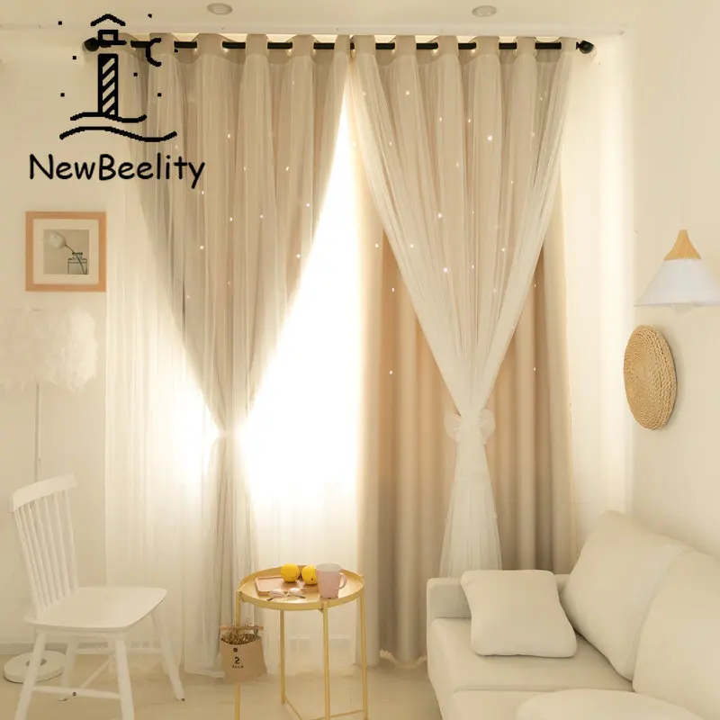 

Curtains for Living Dining Room Bedroom Modern Luxury Shading Mesh Red Princess Style Maiden Double Lace Screen Custom