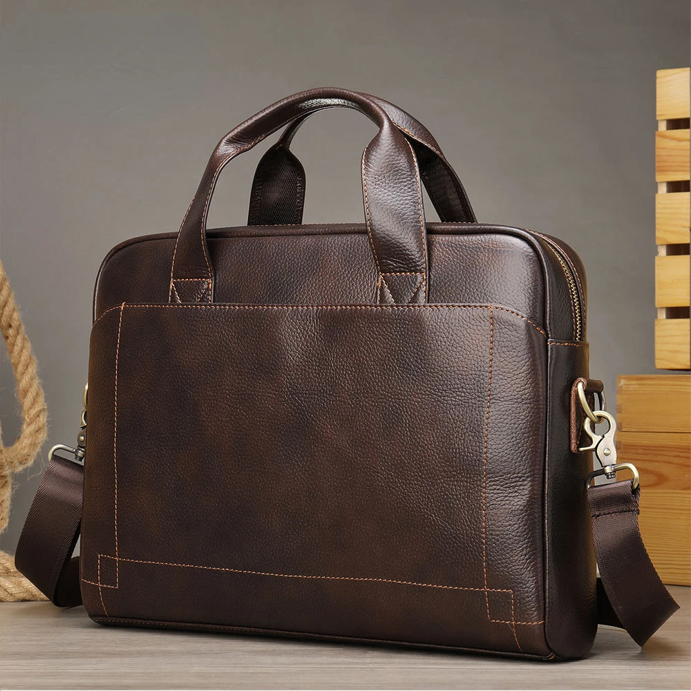 Men's Leather Handbag Men's Leather Briefcase Messenger Bag High Quality Luxury Business Messenger Bag Laptop Business Bag Mens