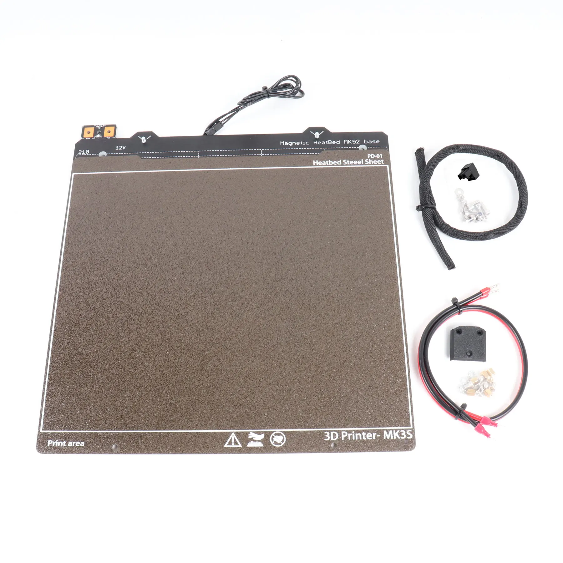 

3D-принтер Prusa I3 MK2.5/MK3, Подогреваемая платформа MK52, кровати с возможностью отслеживания задней части PEI N38SH, печатный текстильный рукав MK3