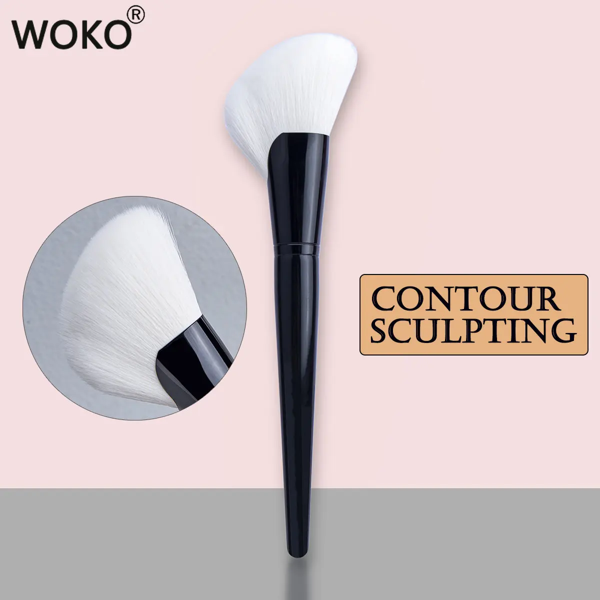 

Contour Sculpting Brush Angled Contour Makeup Brush Face Powder Blush Bronzer Sculpting Brush Sickle Silhouette Makeup Tool