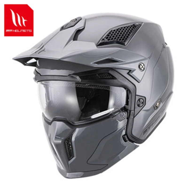 

Original MT Motorcycle Helmet Men Women Streetfighter Motocross Helmet Full Face Off-Road Helmet Moto Accessories Gray