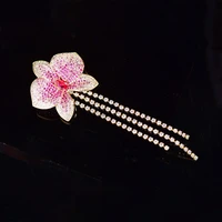 european and american tassel flower zircon brooch smart and elegant flower clothing pin creative clothing accessories