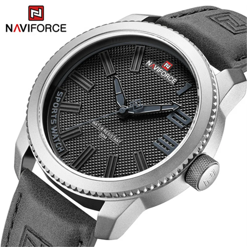 

Часы наручные NAVIFORCE Мужские кварцевые, брендовые Роскошные повседневные деловые спортивные водонепроницаемые, с кожаным ремешком, 2022