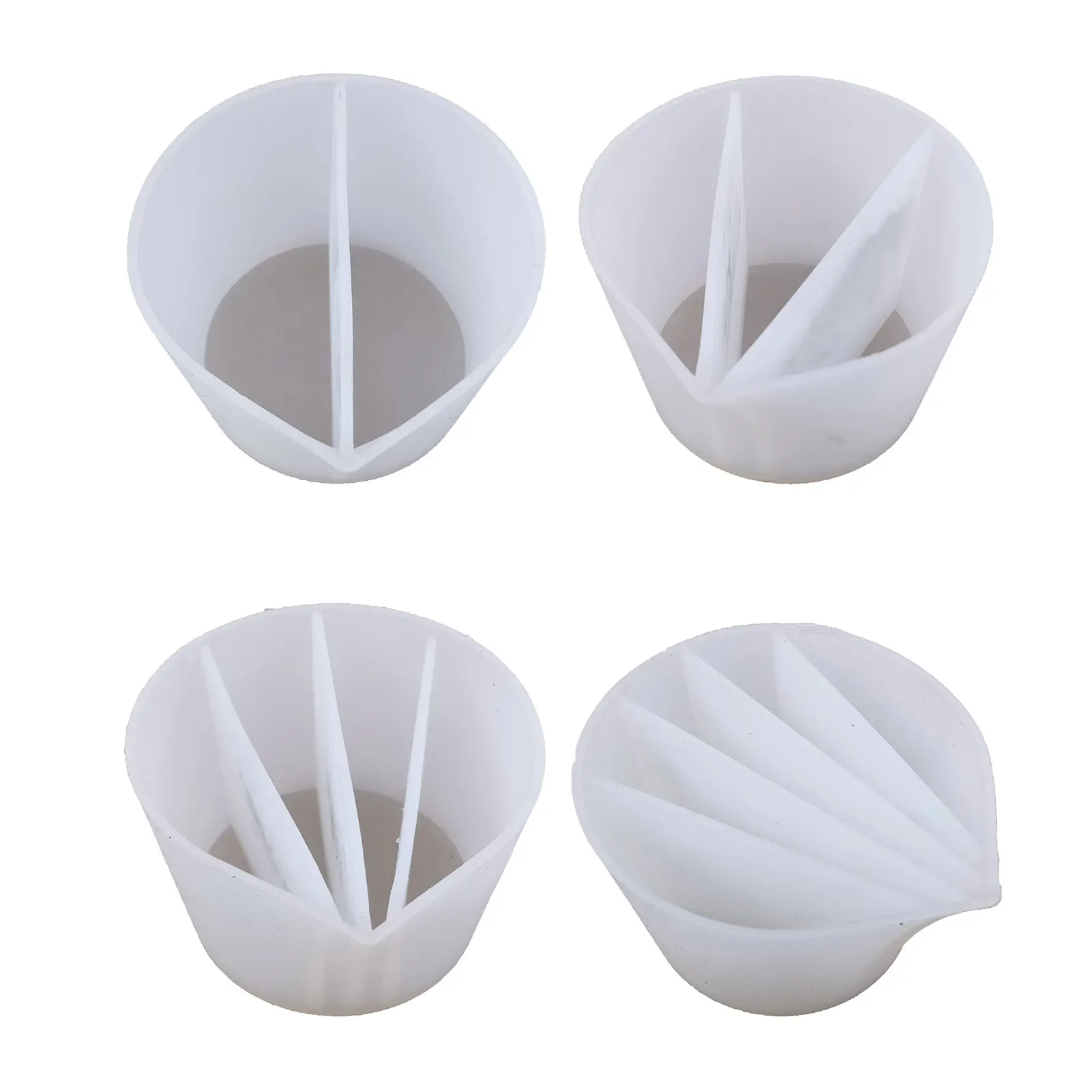 

4pcs/set Split Cup Resin Dividers Silicone Reusable Accessories 2 3 4 5 Channels Mixing Fluid Art Craft For Paint Pouring DIY
