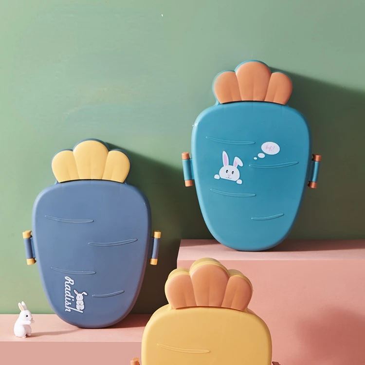 

Kawaii Creative Radish Lunch Box Cute Portable for Children Kids Bento Box Microwavable Portable Cartoon Packed Lunch School