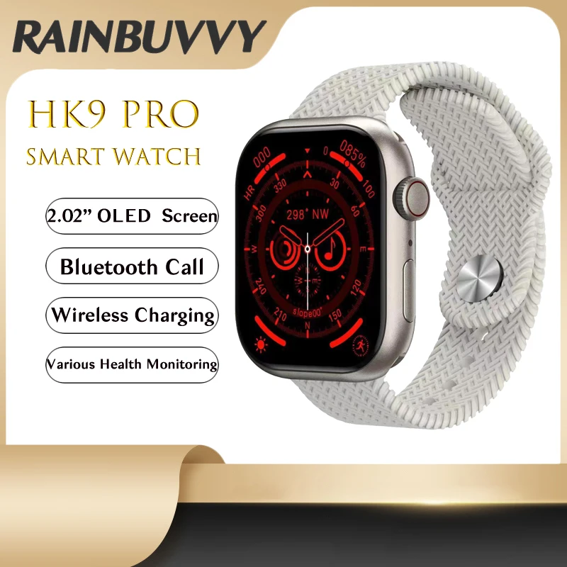 

Смарт-часы rainclovy HK9 Pro, 2,02 дюйма, AMOLED экран, 45 мм