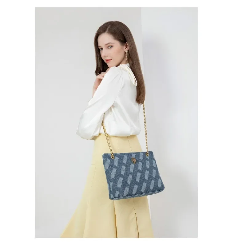 Большая вместительная большая сумка европейская женская голова орла джинсовая