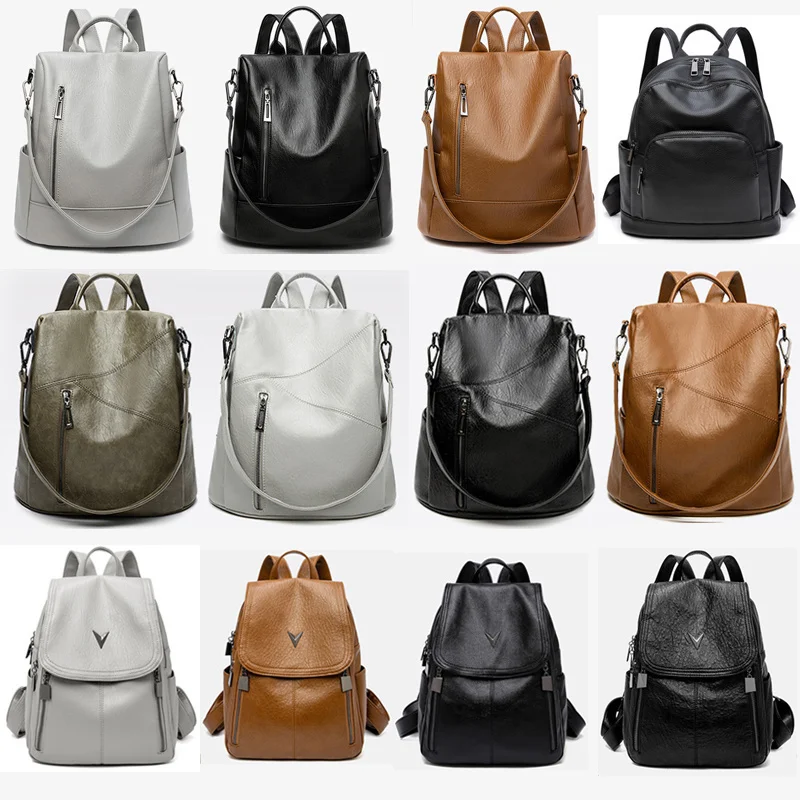 

Backpack New Versatile Soft Leather Backpack Large Capacity Bag Leisure Bag Travel Bag Backpack Women Back Pack Laptop Backpack