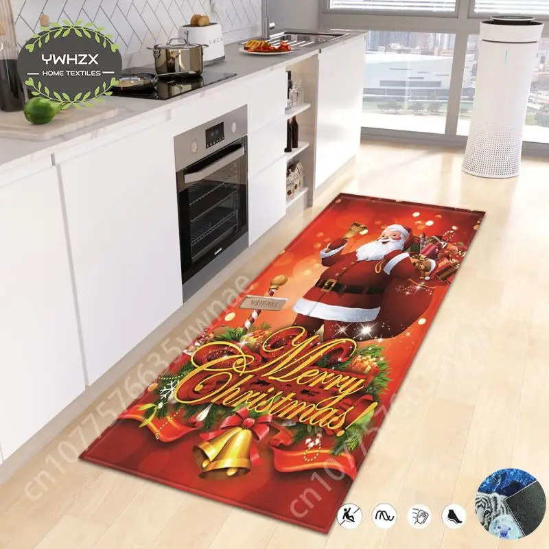 

Christmas Kitchen Decorative Felt Rug Bathroom Floor Anti Slip Entrance Doormat Hallway Room Bath Foot Mechanical Washable Mat