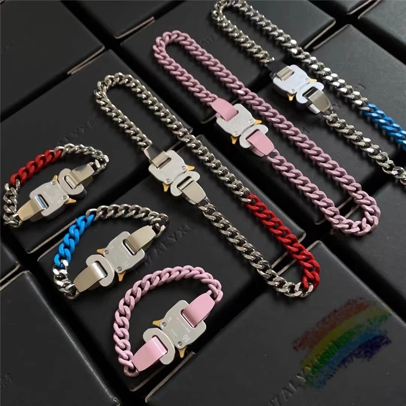 

2023ss Patchwork 1017 ALYX 9SM Bracelet Men Women 1:1 High Quality Chain Alyx Bracelets Made In Italy Hook Buckle Accessory