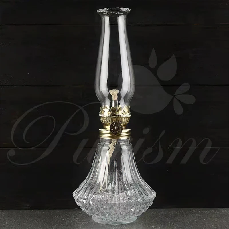 

Nostalg Glass Kerosene Lamp Vintage Smokeless Oil Lamp Candlestick Fireplace Family Desktop Lantern Ornaments Night light Gifts