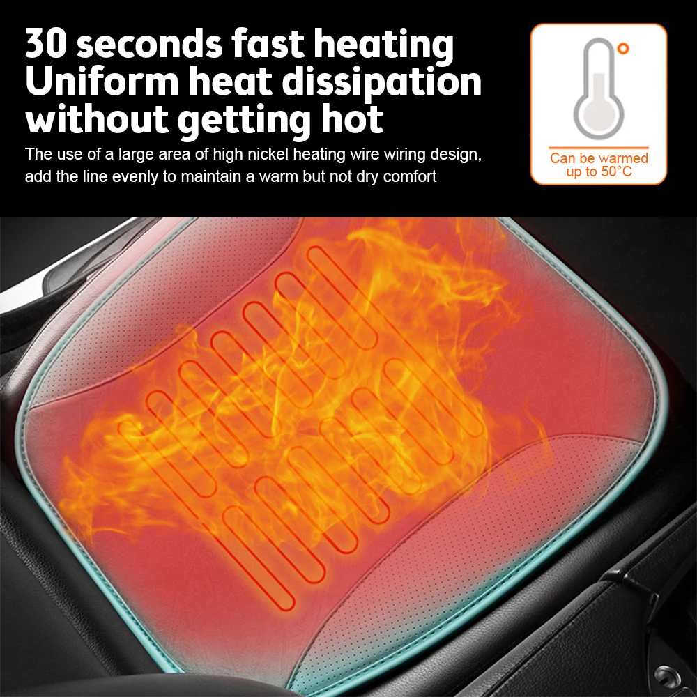 

USB Electric Heating Mat Winter Warm Pad Home Office Car Chair Heated Seat Pad Quick Heating Cushion Antislip Chair Mat 45x45cm