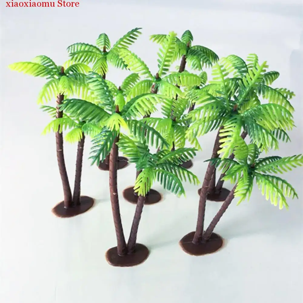 

Hot 10pcs/set Handmade Plastic Mini Simulation Coconut Tree Fish Tank Aquarium Landscape Home Decor for Display