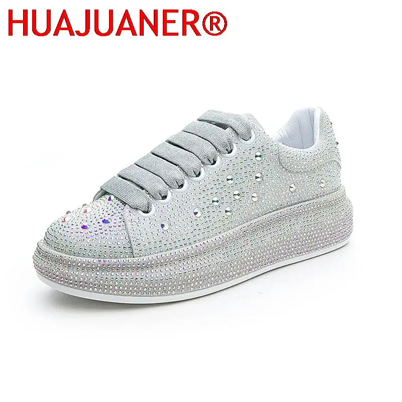 Новые брендовые женские модные повседневные блестящие кроссовки