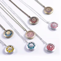 1pcs vintage body diffuser necklace locket for colorful diffuser pads chains diffuser oil necklace best gift