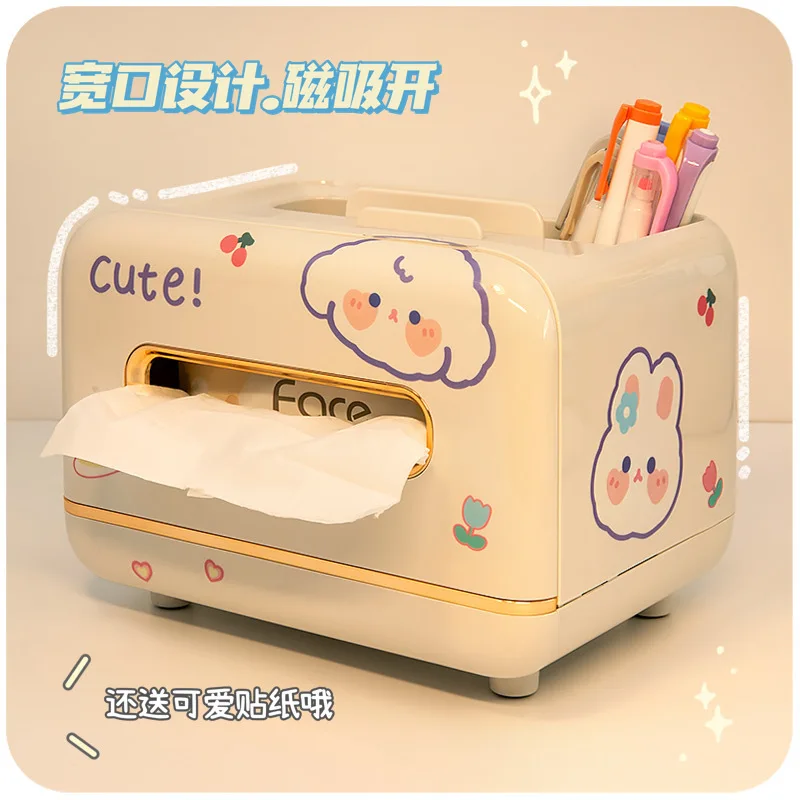 

Household Simple Tissue Box Plastic Living Room Dining Room Desktop Dustproof Wet Paper Towel Storage Box Creative Coffee Table