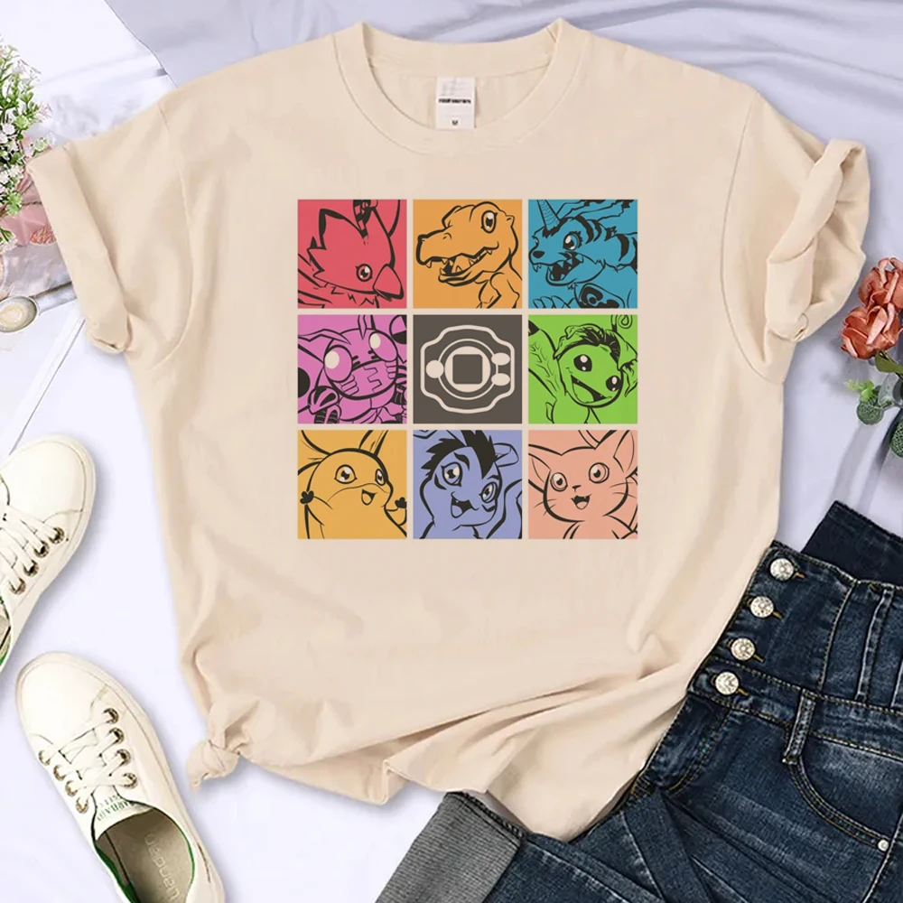 Футболка Digimon Женская в японском стиле дизайнерская одежда Харадзюку для девушек