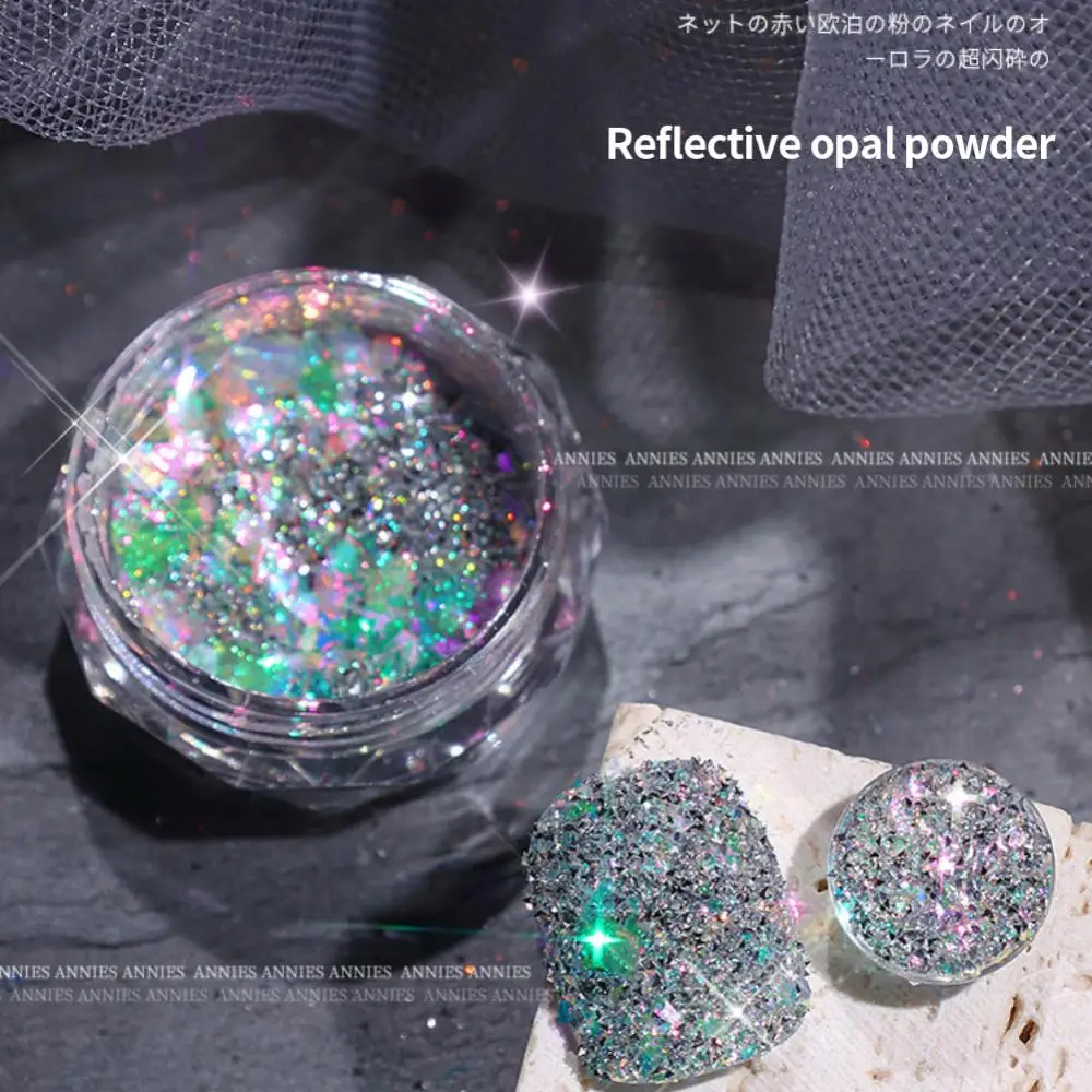 

Nail Art Glitter Sequins Iridescent Silver Nail Glitter DIY Aurora Powder Sparkly Flakes Manicures Nail Decorations DIY Nails