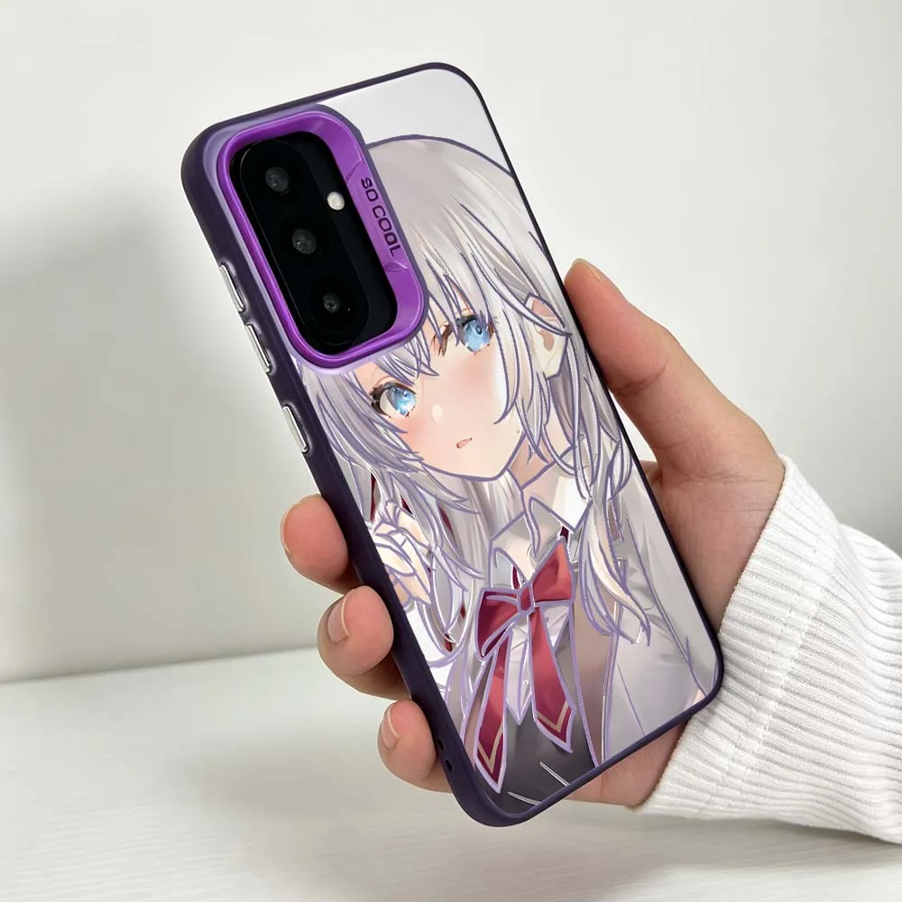 Фото Милый аниме-чехол Alya Soft для Samsung Galaxy A06 A07 A16 A14 A22 A25 A26 A33 A35 A36 A55 A56 M55, цветной серебристый. №5