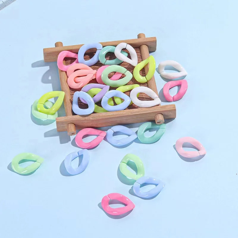 

17*23mm Acrylic Twisted Assembled Parts Opening Acrylic Beads For Necklace Phone Case Chain Jewelry Accessorie