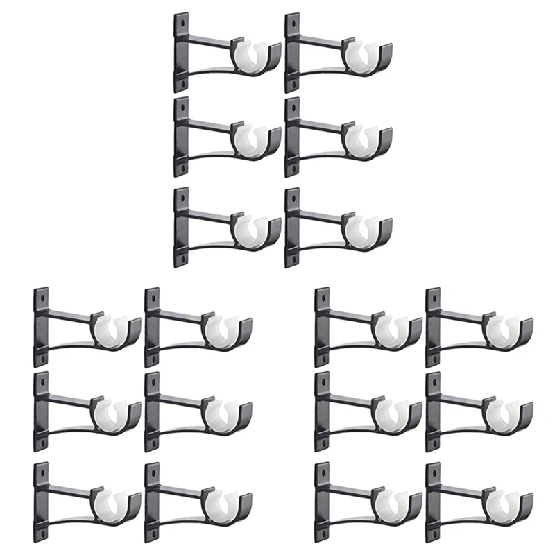 

Одиночные кронштейны для карнизов для драпировки стержень из алюминиевого сплава сверхпрочные держатели для карнизов (черный) 18 шт.