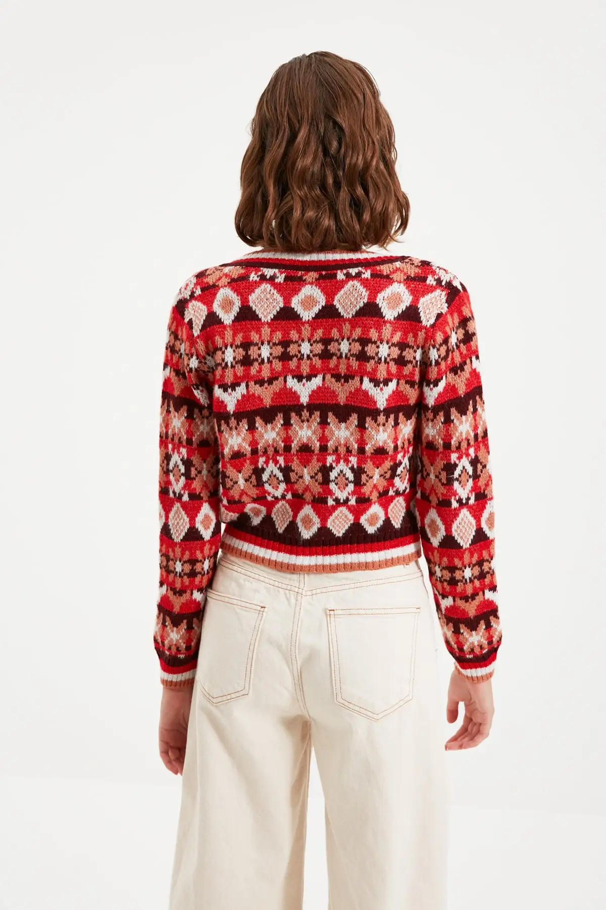 

Trendyol Jacquard Crop Knitwear Cardigan TWOAW22HI0058