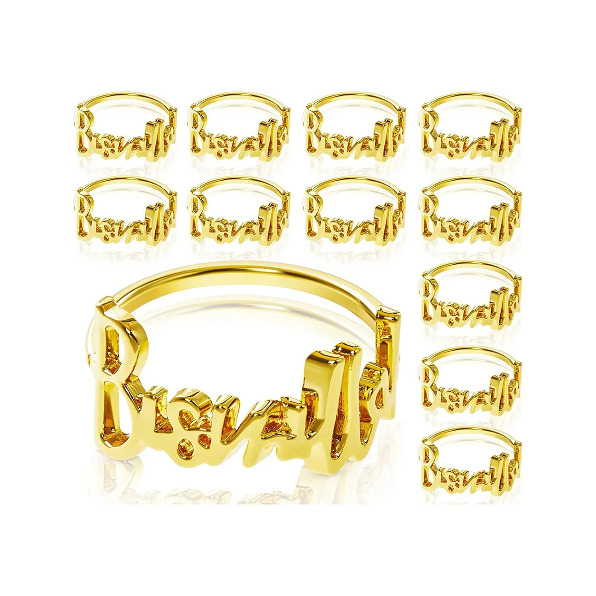

12PCS Bismillah Metal Napkin Rings Letter Metal Napkin Ring Set, Letter Napkin Rings Set for Ramadan Napkin Ring
