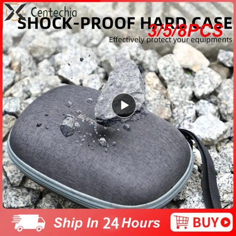

3/5/8PCS Black Sunnylife Handheld Storage Bag Portable Hand Case Large Capacity Convenient Protective Handbag