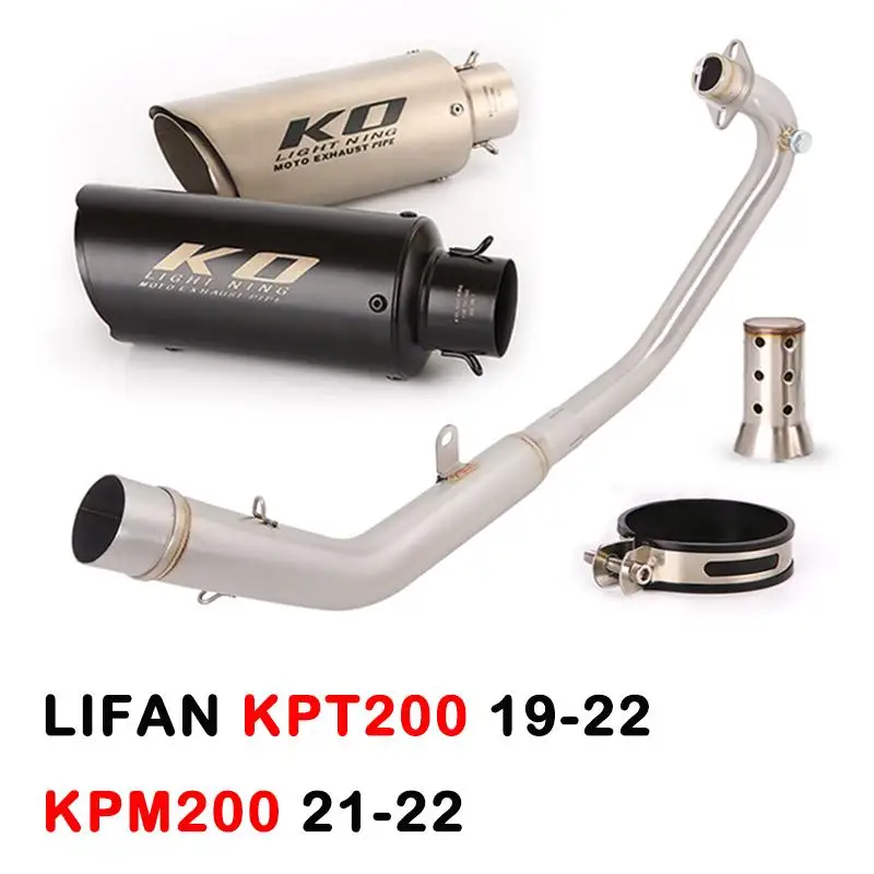 

Header Pipe For LIFAN KPT200 19-22 KPM200 21-22 Motorcycle Exhaust Front Link Pipe Muffler Stainless Steel Slip On DB Killer