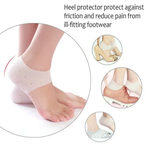 Protective Silicone PLANTAR FASCIITIS Heel Spur Ankle Gel Support Pain Relief Moisturizing Gel Heel Inserts