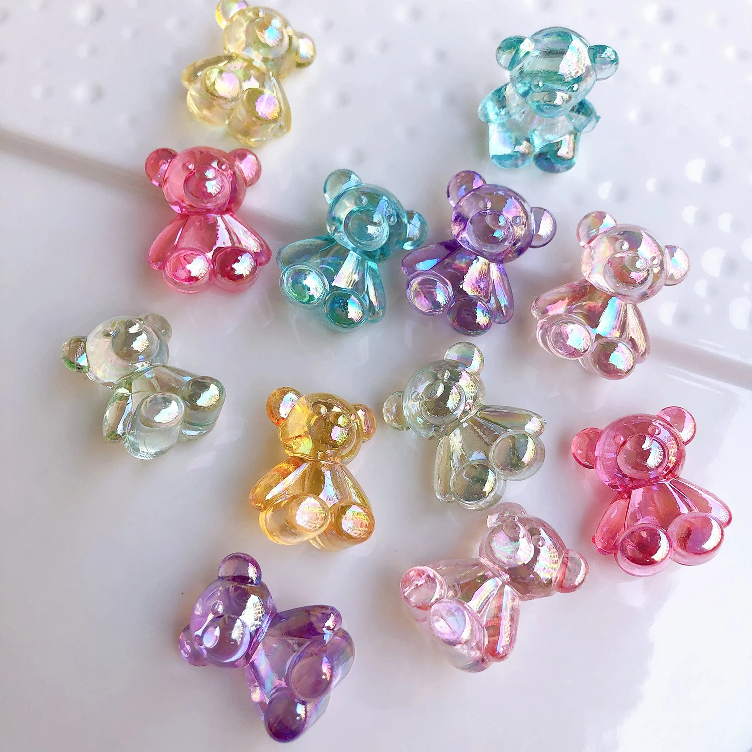 

20pcs Cute Resin Mixed Color Frozen Bears DIY DIY Embellishments Kids Hair Rope Watercup Slippers Accessories