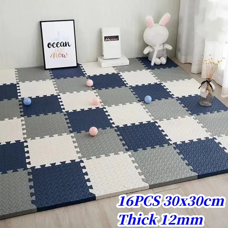 16PCS Play Mats 30x30cm Game Mats Thick 1.2cm Baby Game Mat Play Mat Tatame Floor Mats Puzzle Mat Baby Foot Mats Baby Playmat