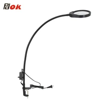 led 5x 8x 10x magnifier usb lamp table clamp soldering helping third hand soldering station flexible arms for welding repairing
